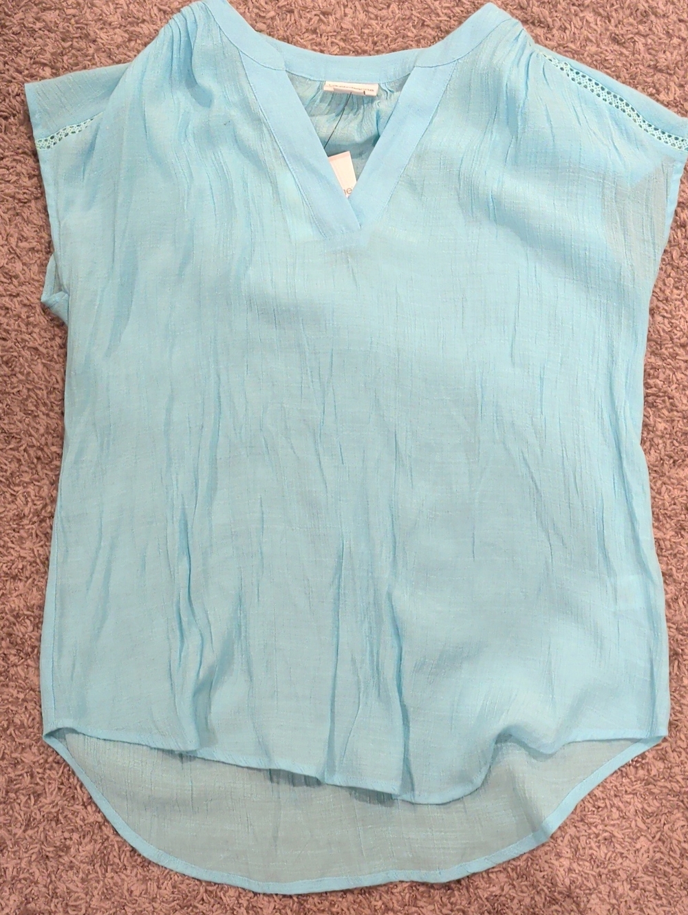 Liz Claiborne Light Blue V-Neck Blouse